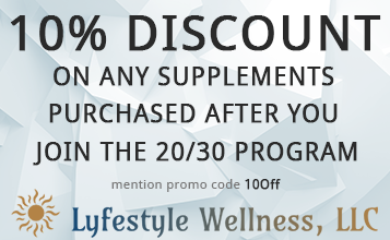 10% Discount On Any Supplements Purchased After You Join the 20/30 Program - Promo Code 10Off